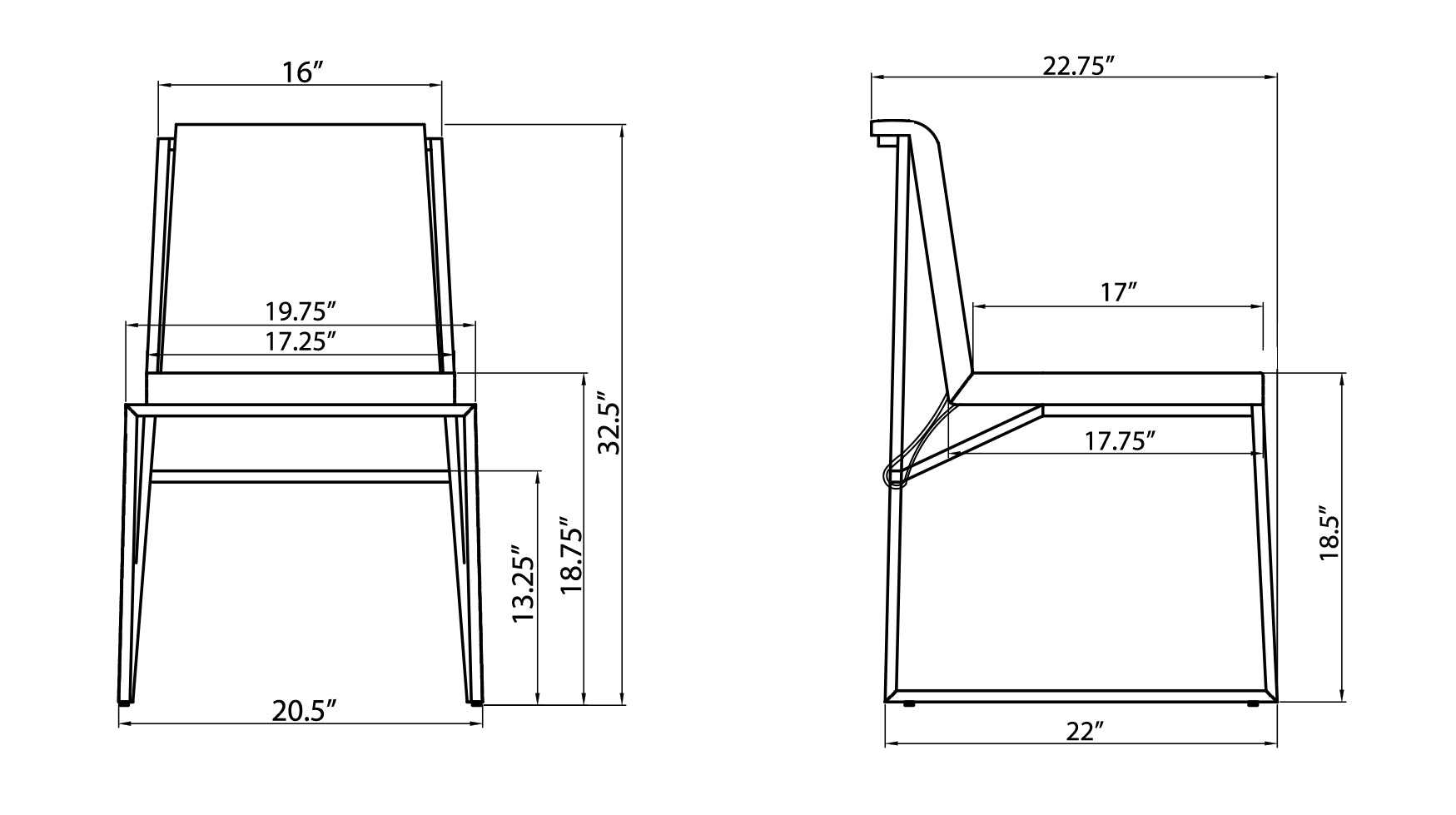Posh Dining Chair - White